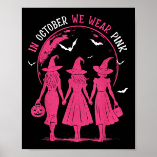 In oktober Draag we Pink Girls Breast Cancer Aware Poster