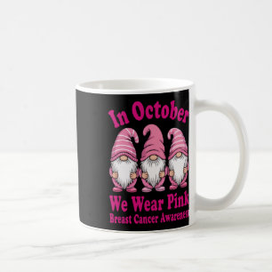 In oktober Draag we Pink Gnome Trio Awareness 1 Koffiemok