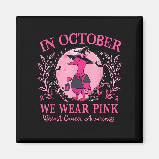 In oktober Draag we Pink Goose Breast Cancer Aware Magneet (Voorkant)
