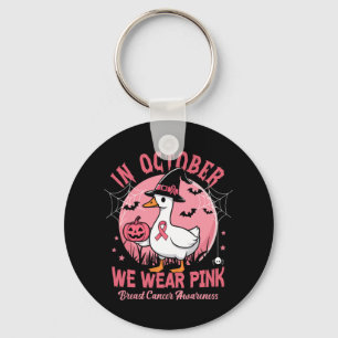 In oktober Draag we Pink Goose Breast Cancer Aware Sleutelhanger