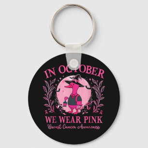 In oktober Draag we Pink Goose Breast Cancer Aware Sleutelhanger