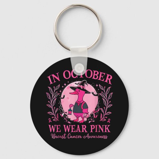 In oktober Draag we Pink Goose Breast Cancer Aware Sleutelhanger (Voorkant)