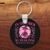 In oktober Draag we Pink Goose Breast Cancer Aware Sleutelhanger (Voorkant)