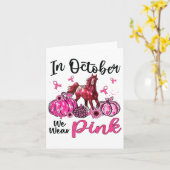 In oktober Draag we Pink Horse Pumpkin Leopard Bre Kaart (Gele Bloem)