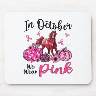 In oktober Draag we Pink Horse Pumpkin Leopard Bre Muismat