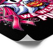 In oktober Draag we Pink Witch Ghost Pumpkin Breas Poster (Hoek)