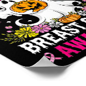 In oktober Draag we Pink Witch Ghost Pumpkin Breas Poster (Hoek)