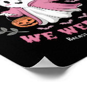 In oktober Draag we Pink Witch Ghost Pumpkin Breas Poster (Hoek)
