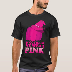 In oktober Draag we pompoen met roze borstkanker T-shirt
