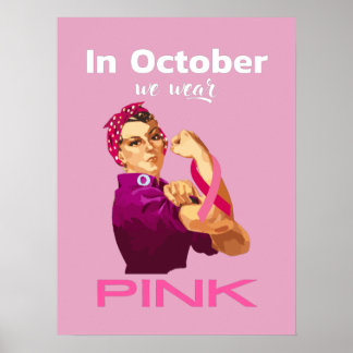 In oktober draag we Rosie de riveter Des Poster