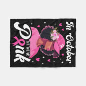 In oktober Draag we roze Afrikaanse amer Fleece Deken (Voorkant (Horizontaal))