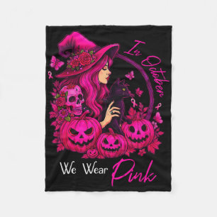 In oktober Draag we roze Autu Fleece Deken