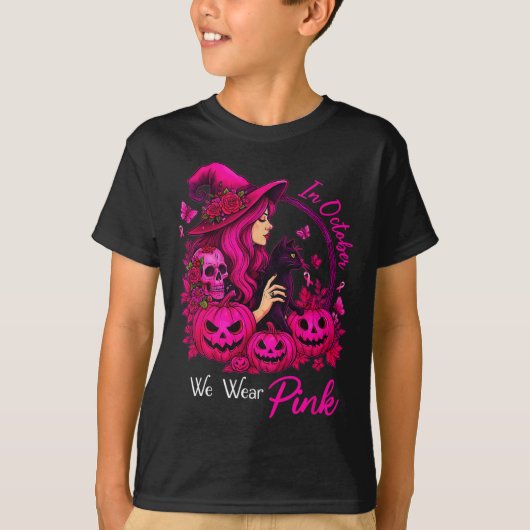 In oktober Draag we roze Autu T-shirt (Voorkant)
