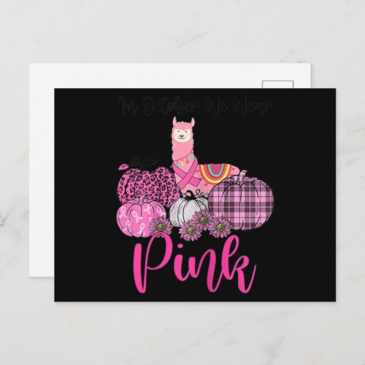 In oktober Draag we roze baard Briefkaart (Voorkant / Achterkant)