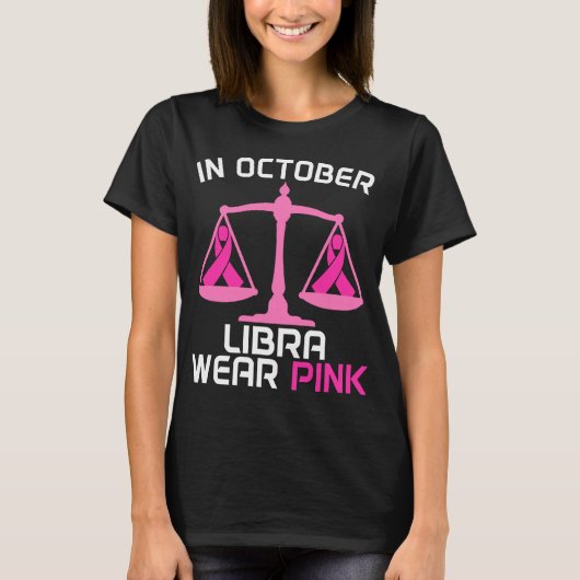 In oktober Draag we roze baardierentuin borstkanke T-shirt (Voorkant)