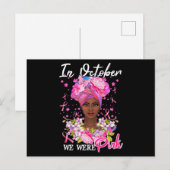 In oktober Draag we roze bal Briefkaart (Voorkant / Achterkant)