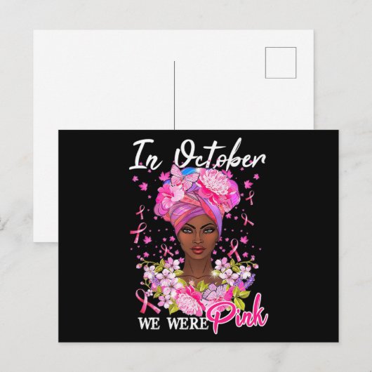 In oktober Draag we roze bal Briefkaart (Voorkant / Achterkant)