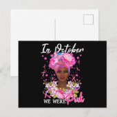 In oktober Draag we roze bal Briefkaart (Voorkant / Achterkant)