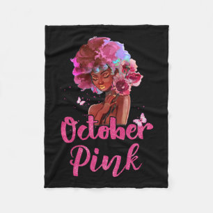 In oktober Draag we roze bal Fleece Deken