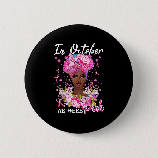 In oktober Draag we roze bal Ronde Button 5,7 Cm (Voorkant)