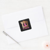 In oktober Draag we roze bal Vierkante Sticker (Envelop)