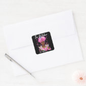 In oktober Draag we roze bal Vierkante Sticker (Envelop)