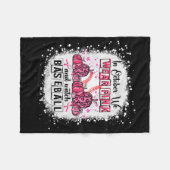 In oktober draag we roze Baseball Breast Cancer Aw Fleece Deken (Voorkant (Horizontaal))