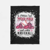 In oktober draag we roze Baseball Breast Cancer Aw Fleece Deken (Voorkant)