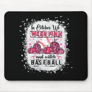 In oktober draag we roze Baseball Breast Cancer Aw Muismat