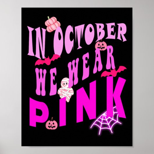 In oktober Draag we roze bewustzijn van borstkanke Poster (Voorkant)