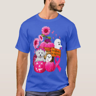 In oktober Draag we roze bichon Frise borstkanker T-shirt