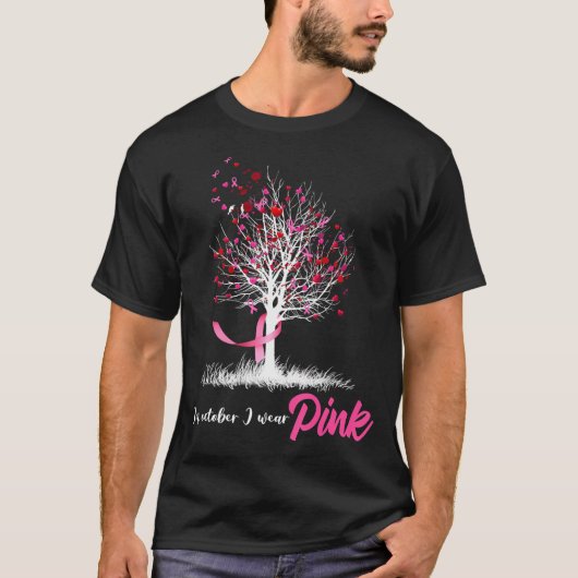 In oktober Draag we roze boomborstkanker T-shirt (Voorkant)