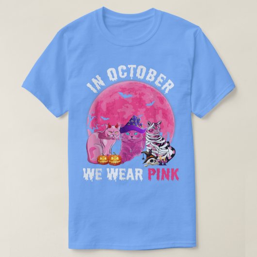 In oktober Draag we roze borst T-shirt (Design voorkant)