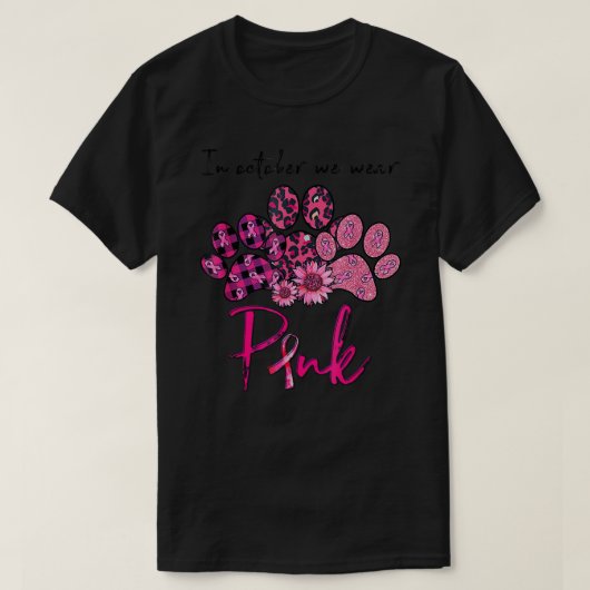 In oktober Draag we roze borstkanker Awa T-shirt (Design voorkant)