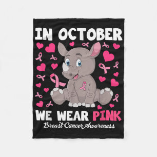 In oktober Draag we Roze Borstkanker Bewustzijn Rh Fleece Deken