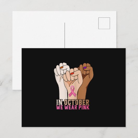 In oktober Draag we roze borstkanker Briefkaart (Voorkant / Achterkant)