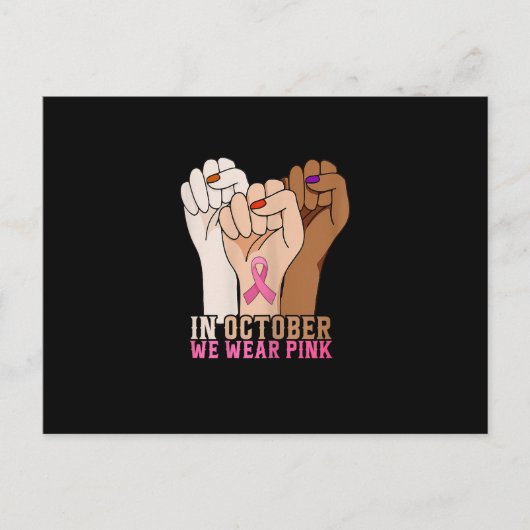 In oktober Draag we roze borstkanker Briefkaart (Voorkant)