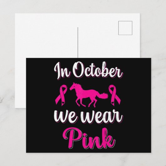 In oktober Draag we roze borstkanker Briefkaart (Voorkant / Achterkant)