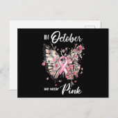 In oktober Draag we roze borstkanker Briefkaart (Voorkant / Achterkant)