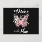 In oktober Draag we roze borstkanker Briefkaart (Voorkant)