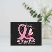 In oktober Draag we roze borstkanker Briefkaart (Staand voorkant)