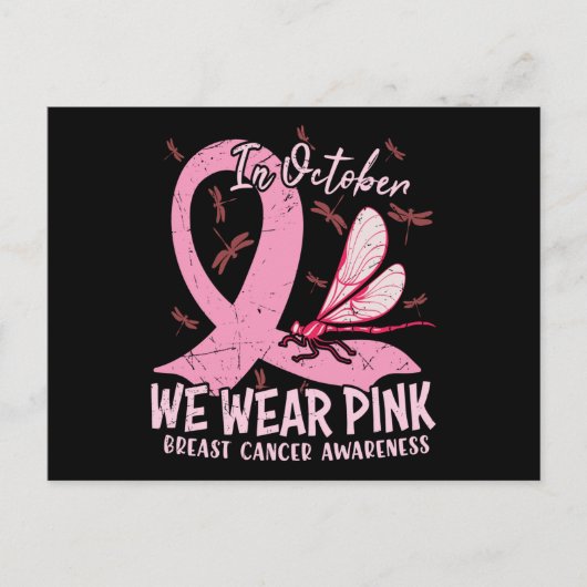 In oktober Draag we roze borstkanker Briefkaart (Voorkant)
