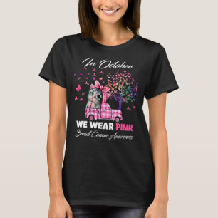 In oktober Draag we roze borstkanker Butterf T-shirt