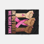 In oktober Draag we roze borstkanker. Fleece Deken (Voorkant (Horizontaal))