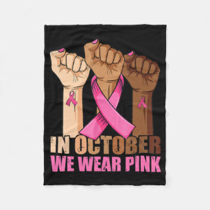 In oktober Draag we roze borstkanker. Fleece Deken