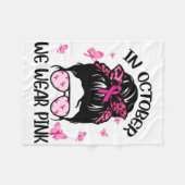 In oktober Draag we roze borstkanker Fleece Deken (Voorkant (Horizontaal))