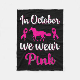 In oktober Draag we roze borstkanker Fleece Deken