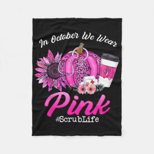In oktober Draag we roze borstkanker Fleece Deken