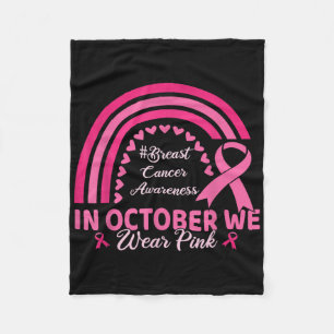 In oktober Draag we roze borstkanker Fleece Deken