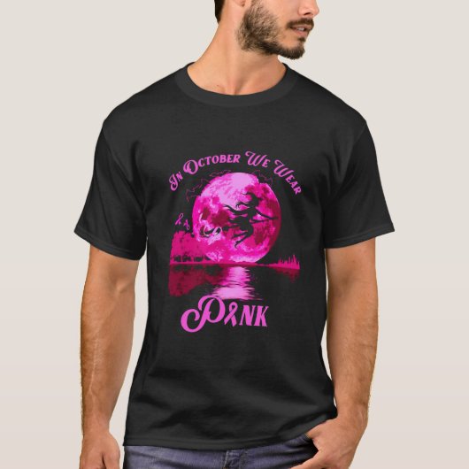 In oktober Draag we roze borstkanker Halloween T-shirt (Voorkant)